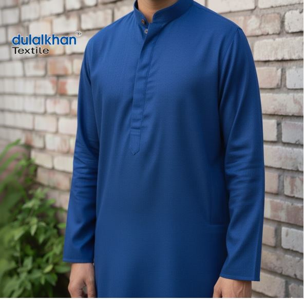 Men's Stylist Full Sleeve Cotton Punjabi- Blue