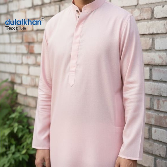 Men's Stylish Full Sleeve cotton Punjabi-Light Pink