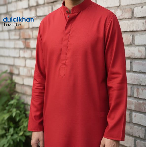 Men's Stylist Full Sleeve Cotton Punjabi(Red)